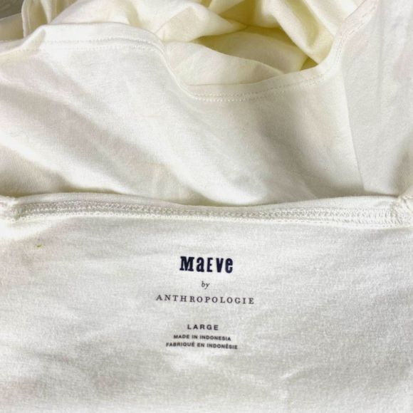 NWT Maeve By Anthropologie Size L White Faux Wrap Surplice  Surplice Sleeveless - Picture 7 of 10